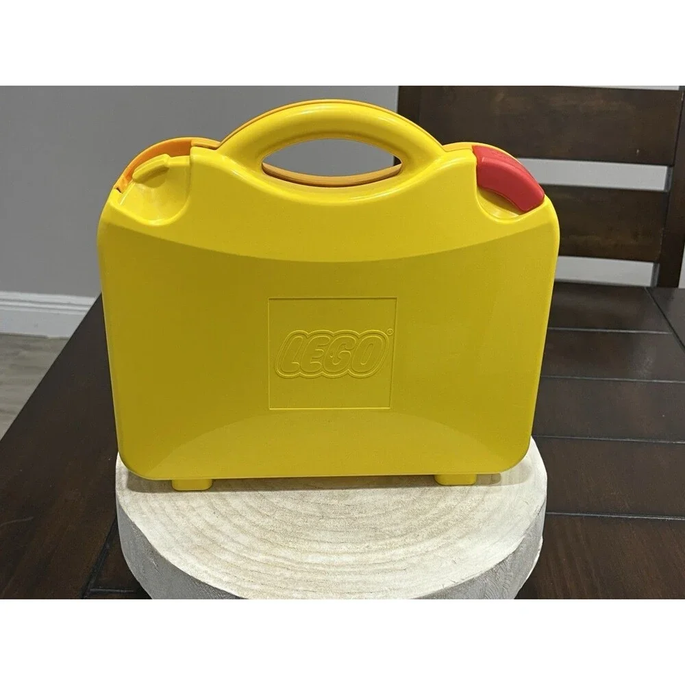 LEGO Yellow Hard Plastic Carrying Case Full Of Random LEGO Pieces With Dividers